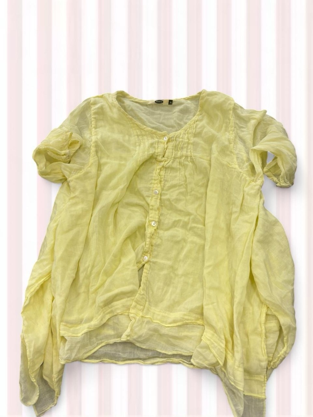 Lightweight Yellow Button-Front Women's Blouse
